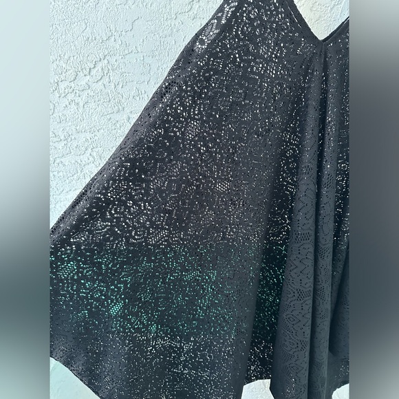 Free People Beach Cover Up Romper Jumpsuit BLACK Lace Spaghetti Straps Small - Picture 2 of 11